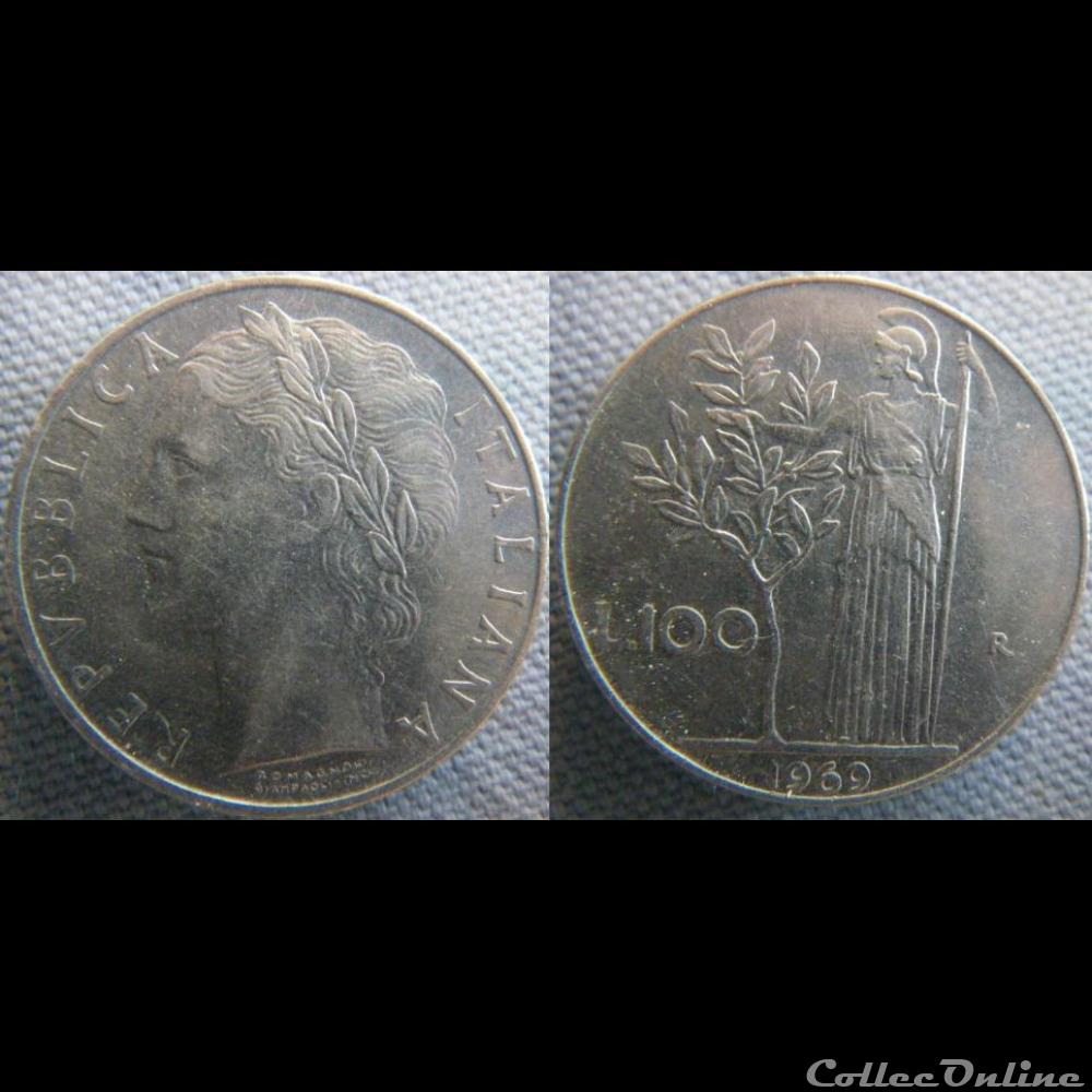 100 Lire 1969 monnaie monde italie 100 lire 1969