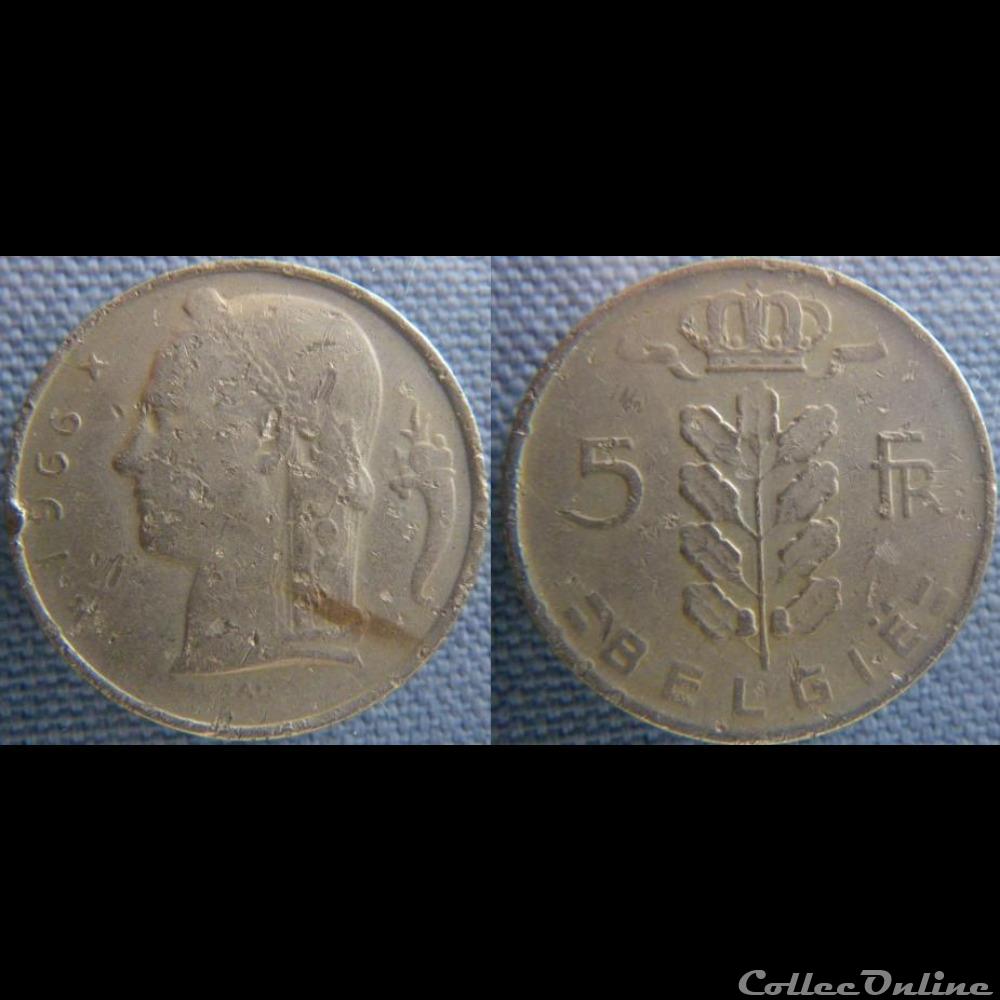 5 Francs 1966 fl monnaie monde belgique 5 francs 1966 fl