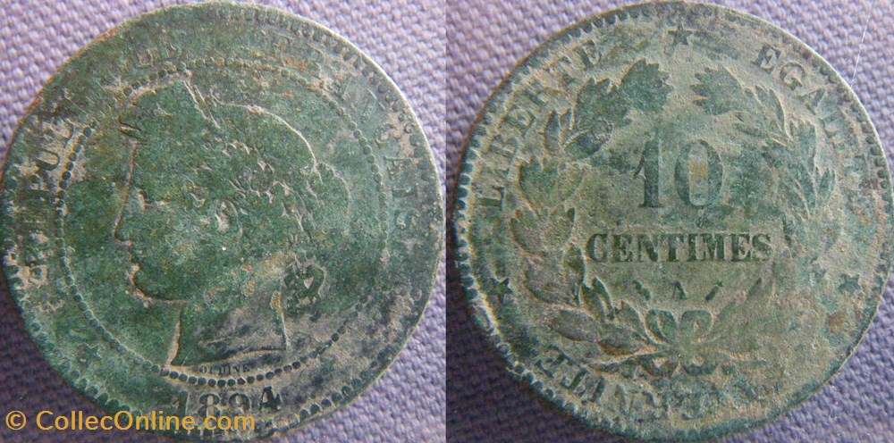 10 Centimes 1894 A monnaies france modernes 10 centimes 1894 a