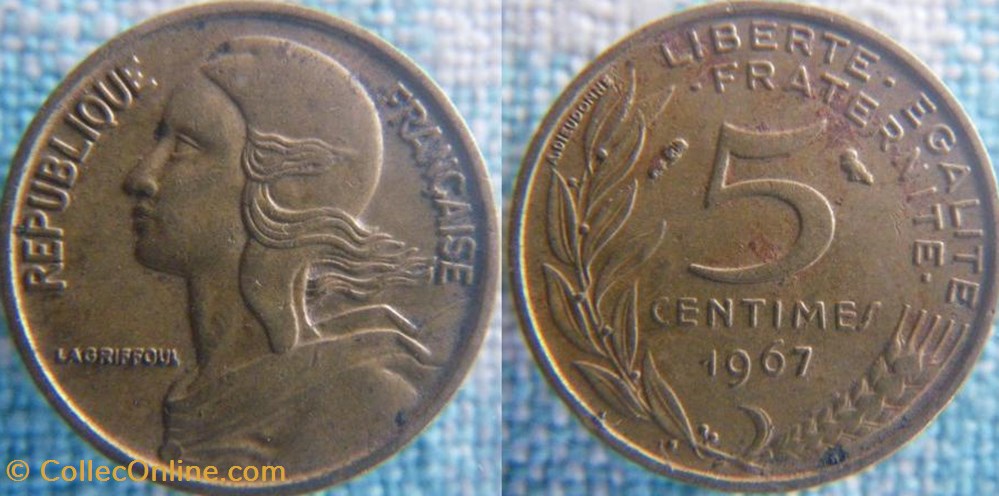 5 Centimes 1967 monnaie france a moderne 5 centimes 1967