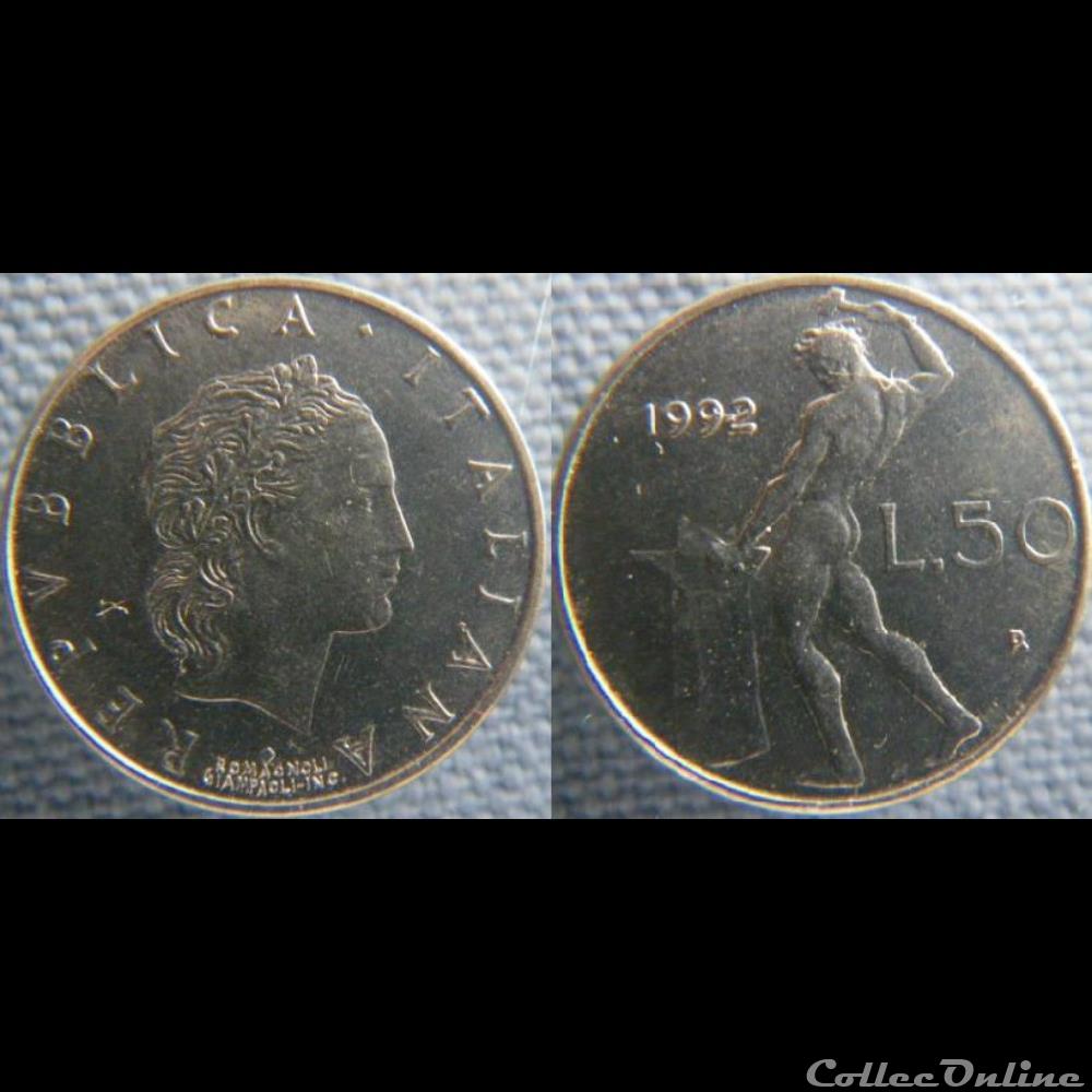 50 Lire 1992 monnaie monde italie 50 lire 1992