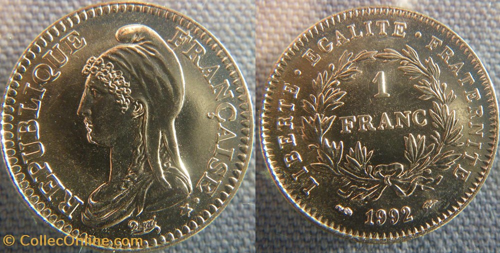 1 Franc 1992 République monnaie france moderne 1 franc 1992 republique