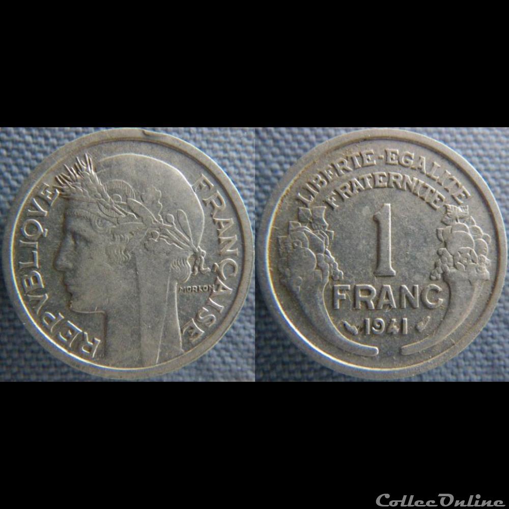 1 Franc 1941 lourde monnaie france moderne 1 franc 1941 lourde