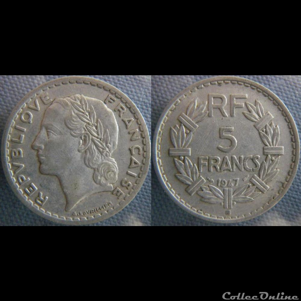5 Francs 1947 B monnaie france moderne 5 francs 1947 b