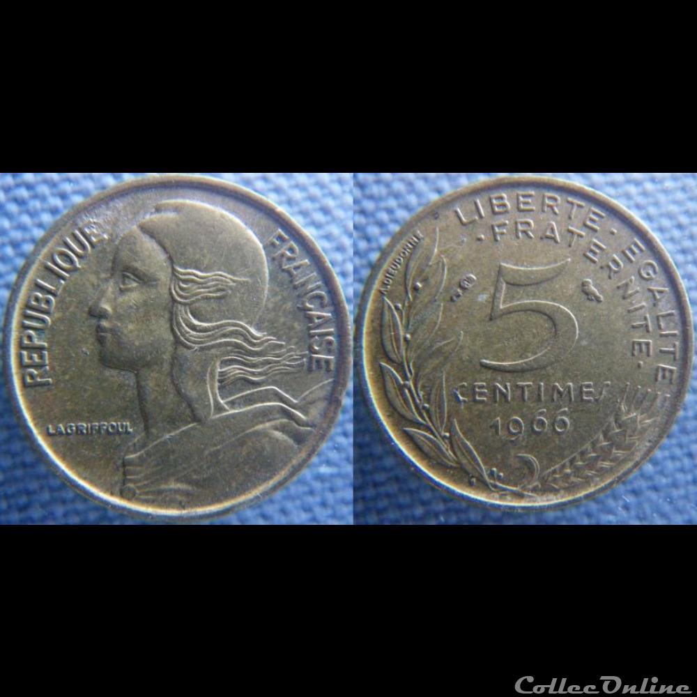 5 Centimes 1966 monnaie france moderne 5 centimes 1966