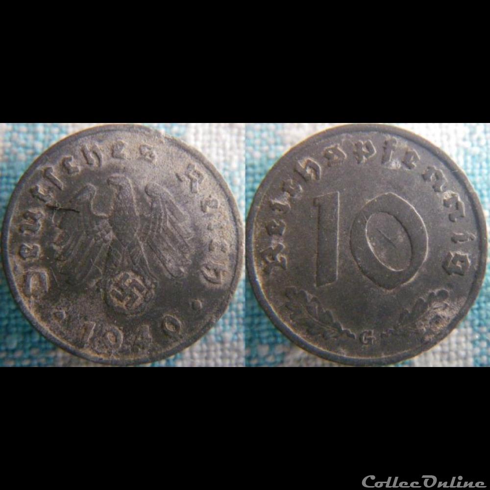 monnaie monde allemagne 10 reichspfennig 1940 g