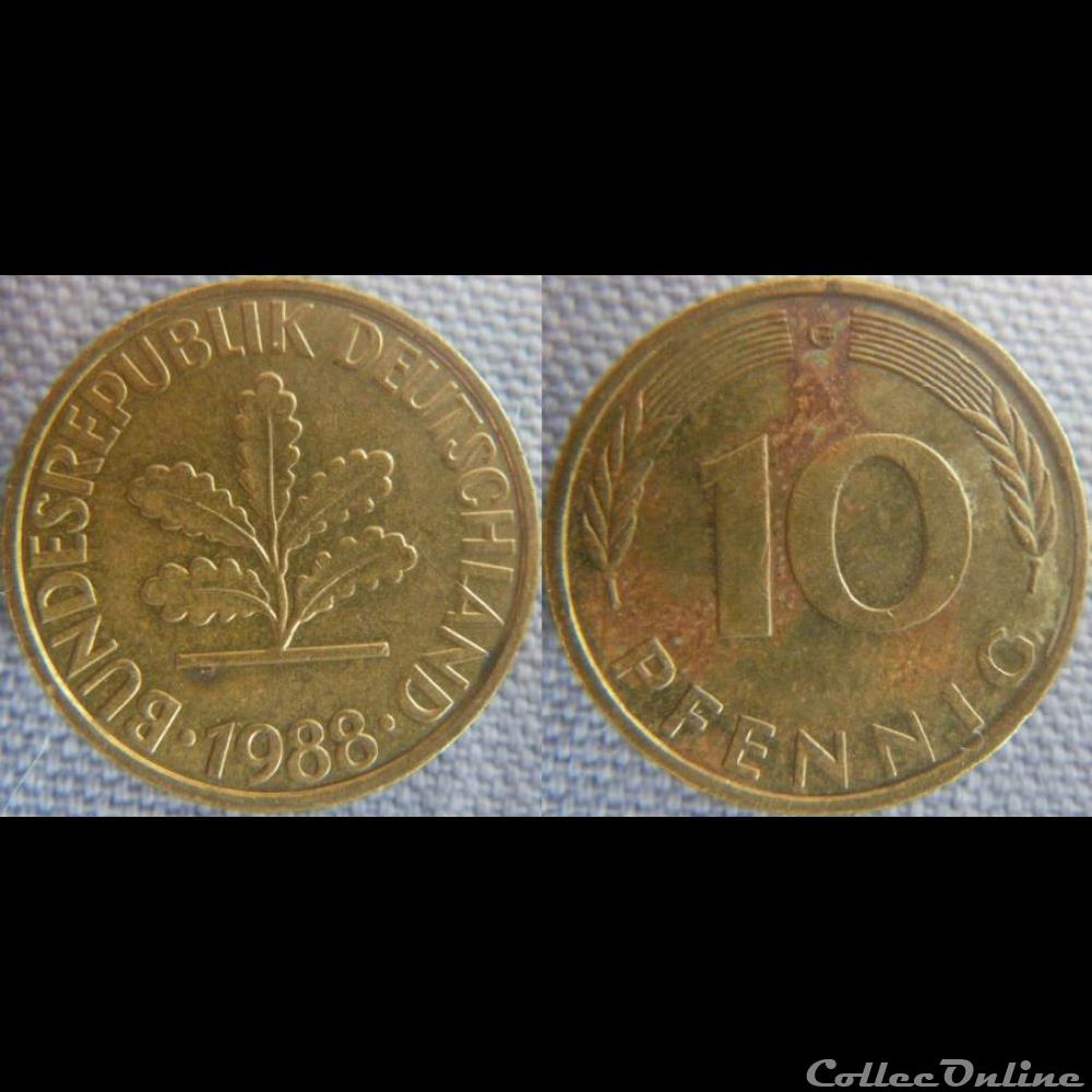 monnaie monde allemagne 10 pfennig 1988 g