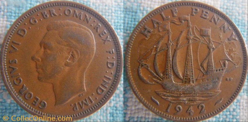 1/2 Penny 1942 monnaie monde royaume uni 1 2 penny 1942