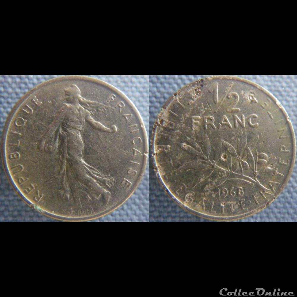monnaie france moderne demi franc 1968