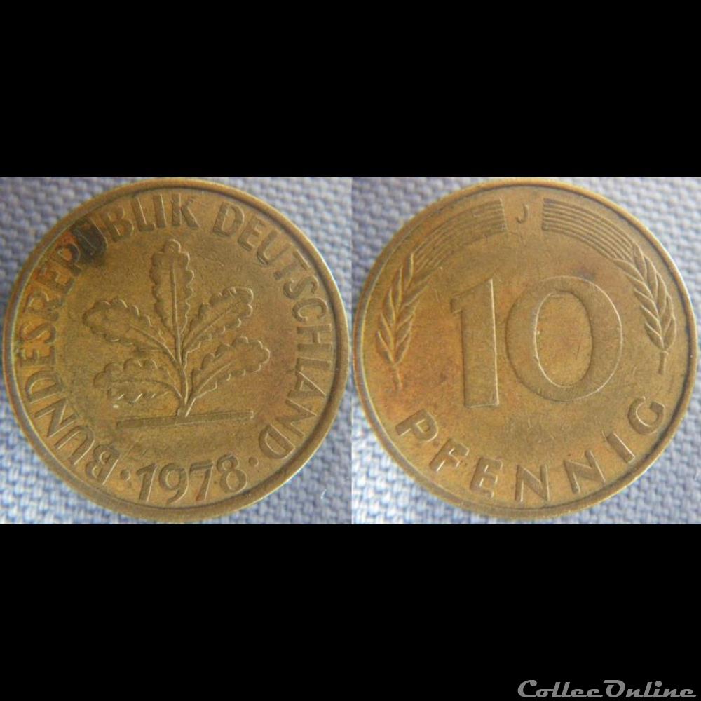 monnaie monde allemagne 10 pfennig 1978 j