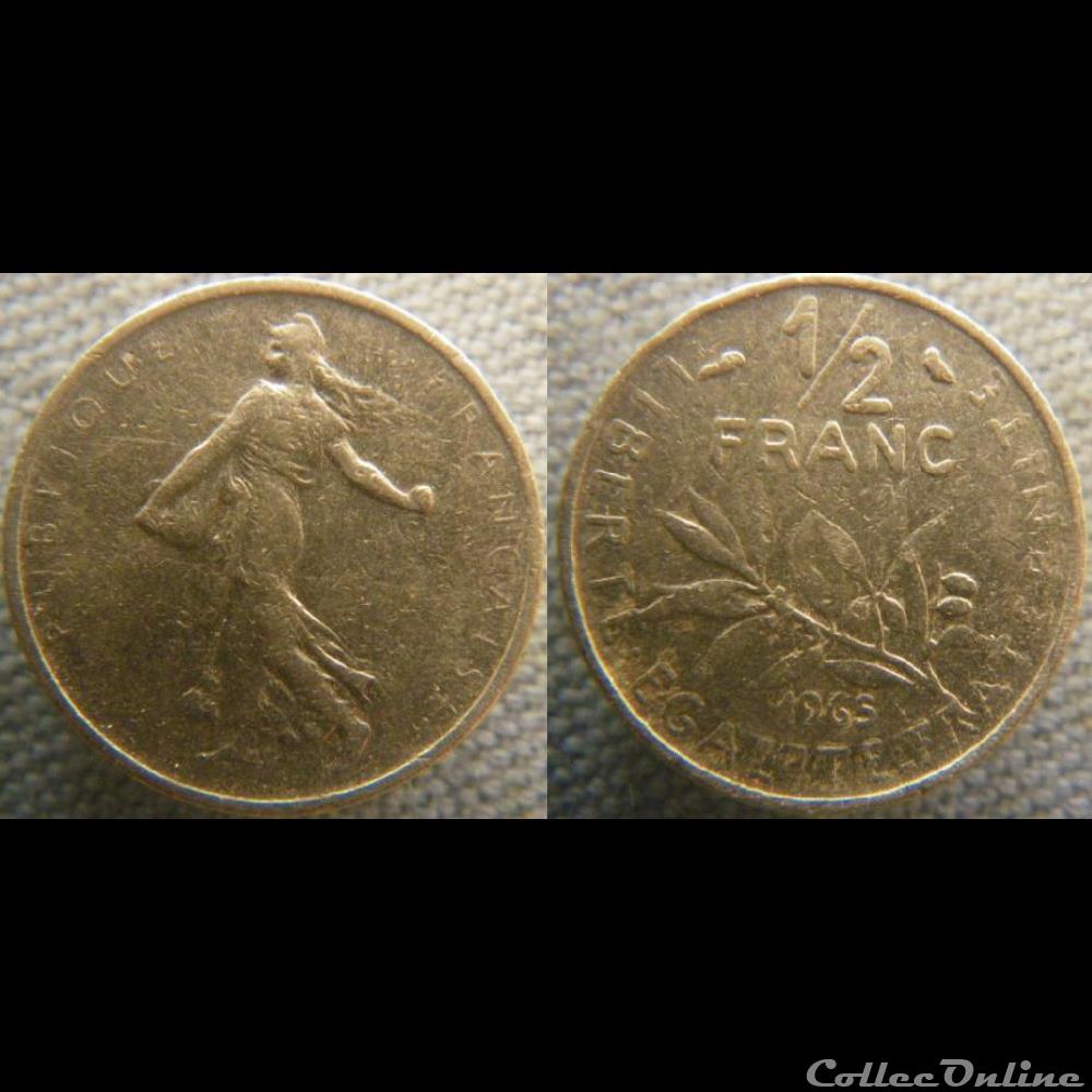 Demi Franc 1965 monnaie france moderne demi franc 1965
