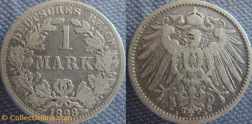 monnaie monde allemagne 1 mark 1898 a