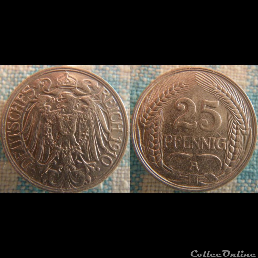 25 pfennig 1910 A monnaie monde allemagne 25 pfennig 1910 a