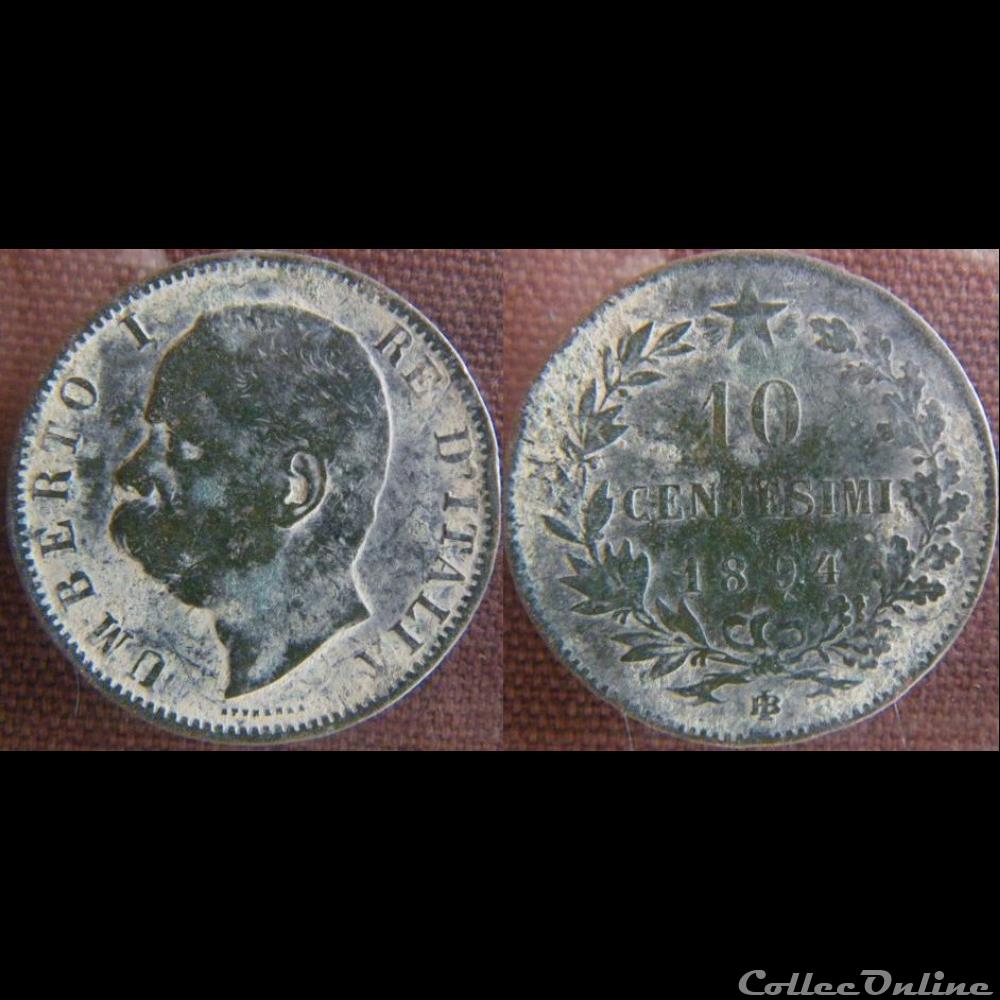 10 centesimi 1894 BI monnaie monde italie 10 centesimi 1894 bi