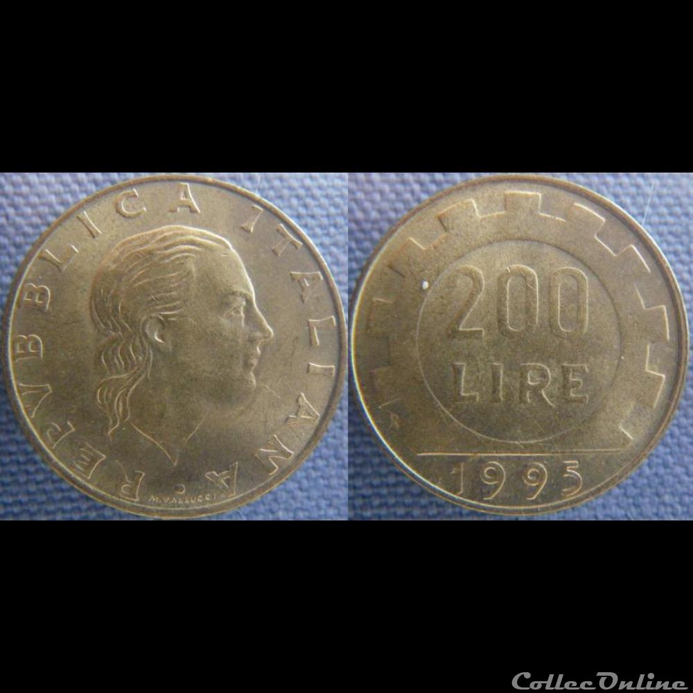 200 Lire 1995 monnaie monde italie 200 lire 1995