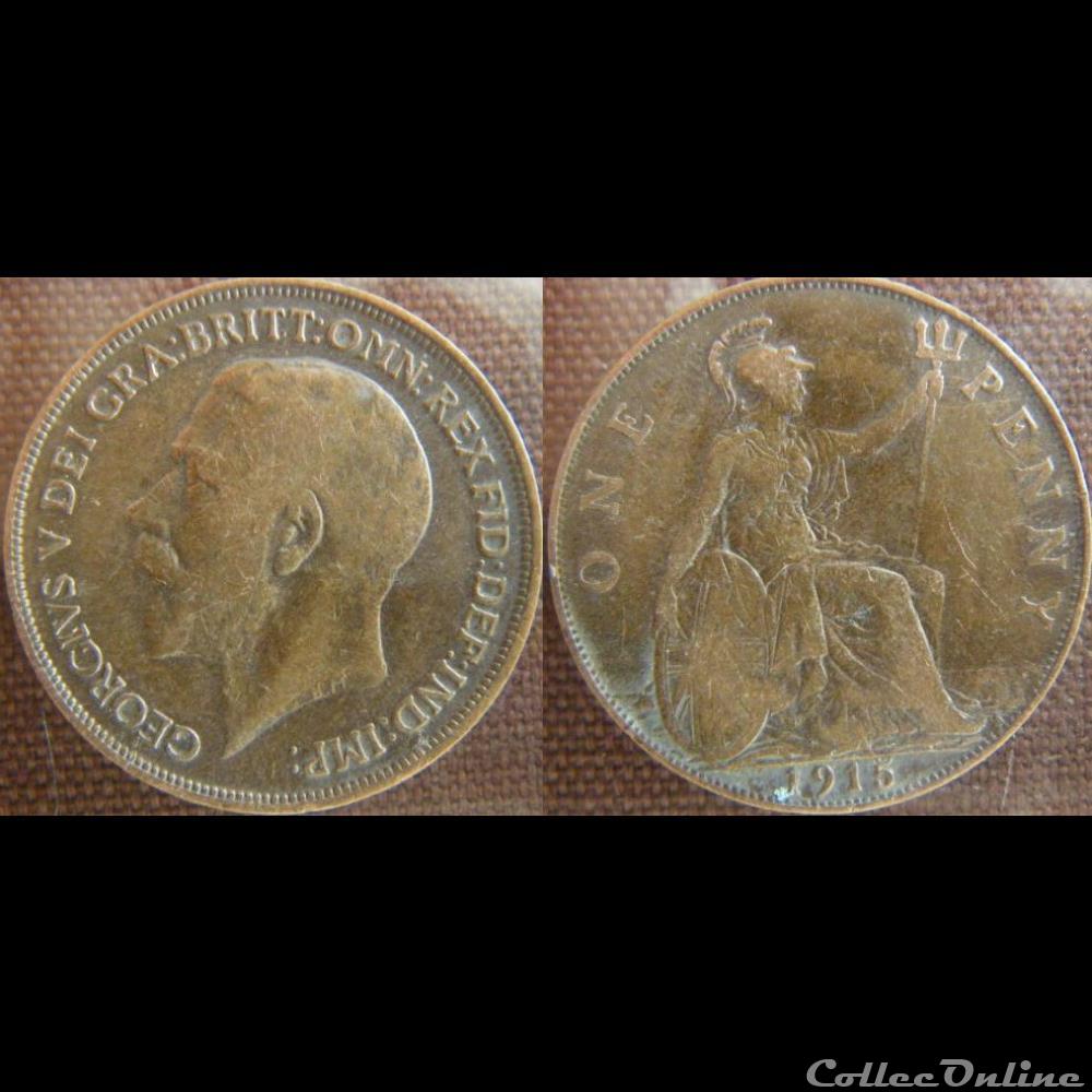 1 Penny 1915 monnaie monde royaume uni 1 penny 1915