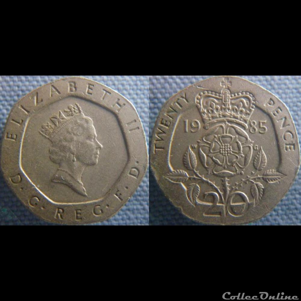 20 Pence 1985 monnaie monde royaume uni 20 pence 1985