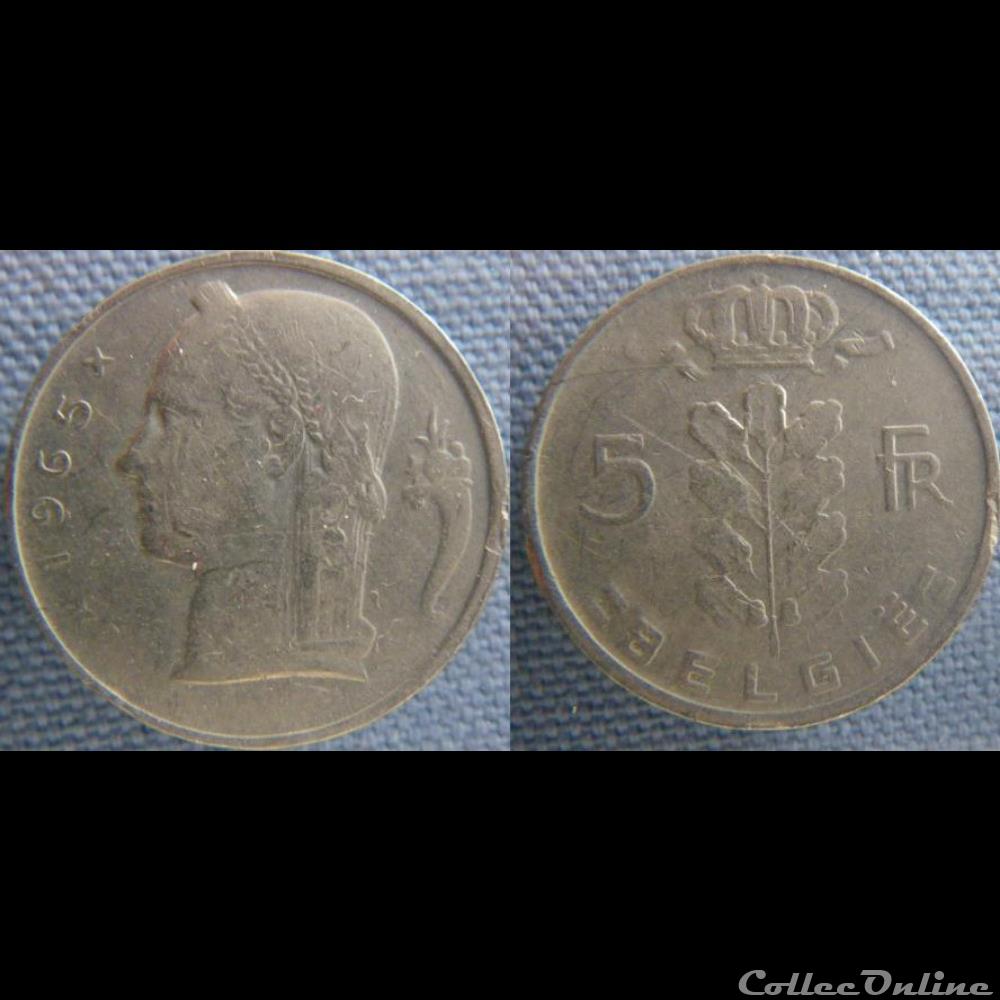 5 Francs 1965 fl monnaie monde belgique 5 francs 1965 fl