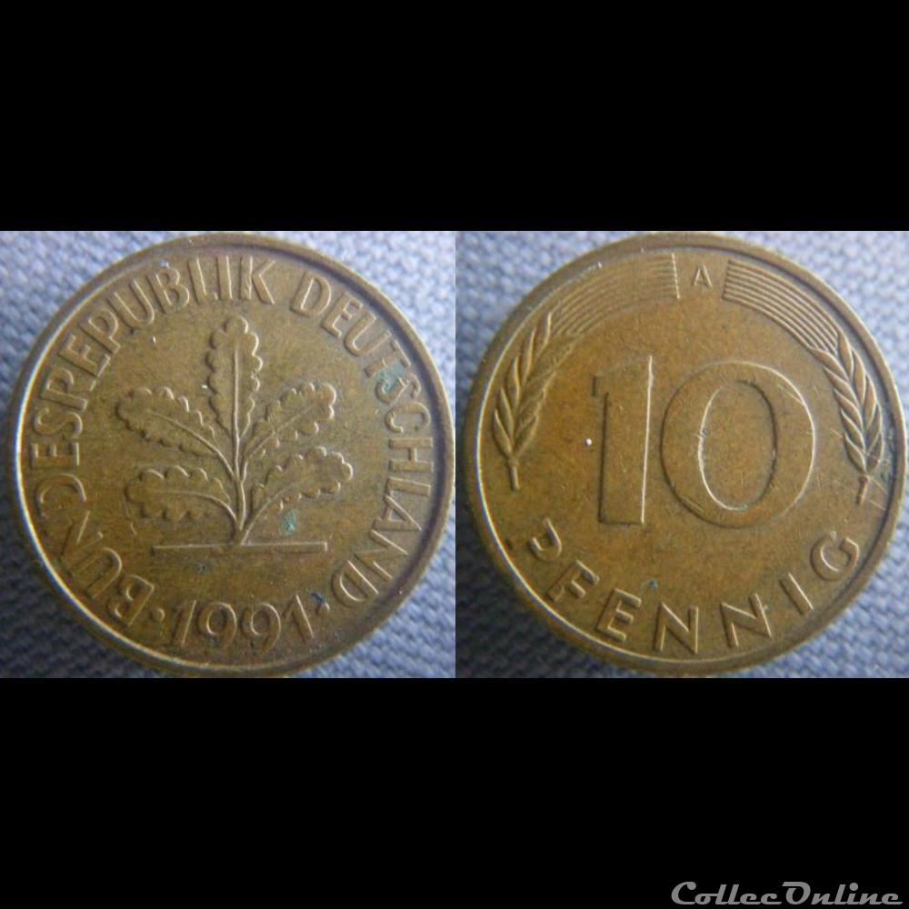 10 Pfennig 1991 A monnaie monde allemagne 10 pfennig 1991 a