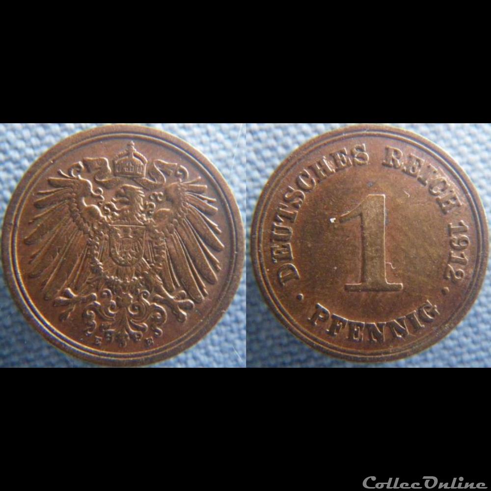monnaie monde allemagne 1 pfennig 1912 e