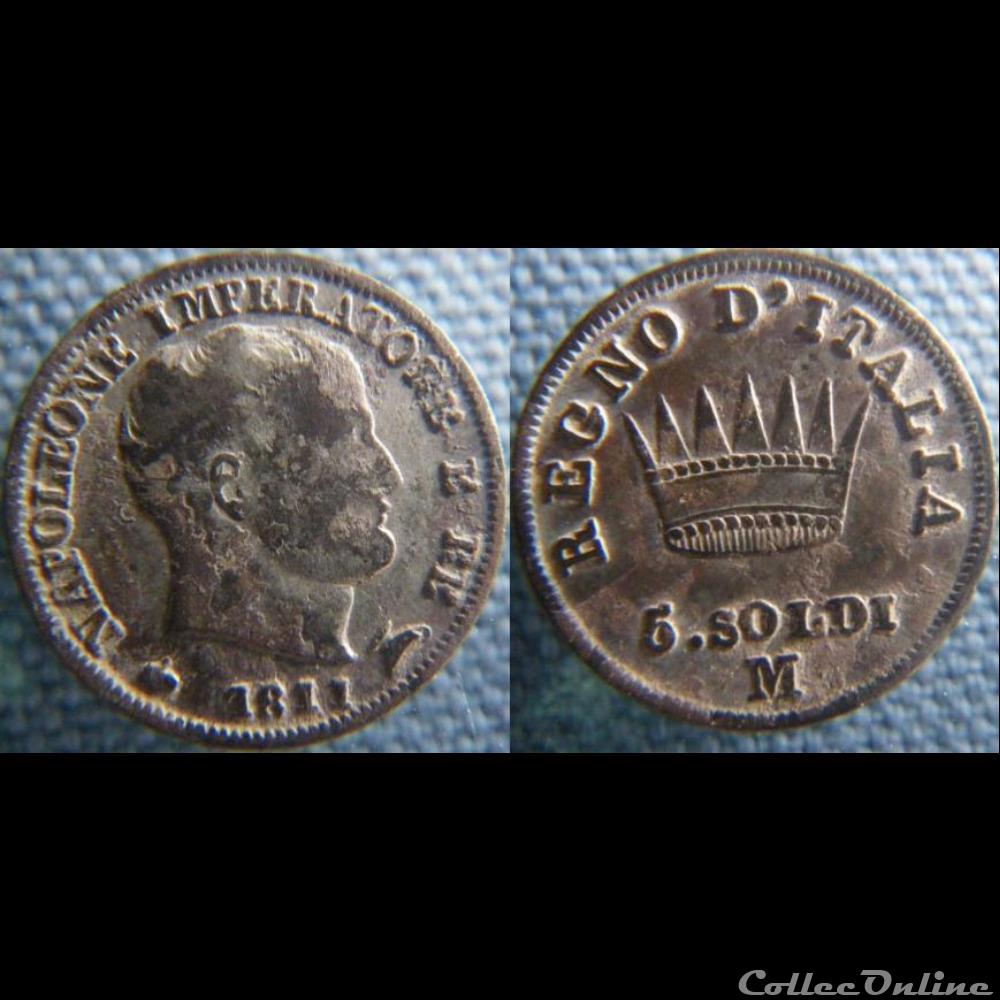 5 soldi 1811 M monnaie monde italie 5 soldi 1811 m