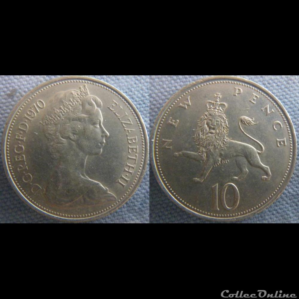 10 New Pence 1970 monnaie monde royaume uni 10 new pence 1970
