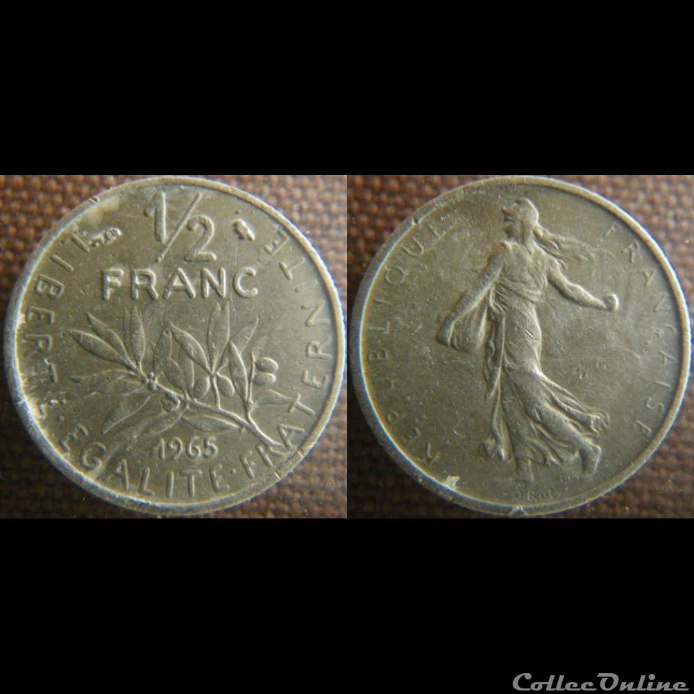 Demi Franc 1965 monnaie france moderne demi franc 1965