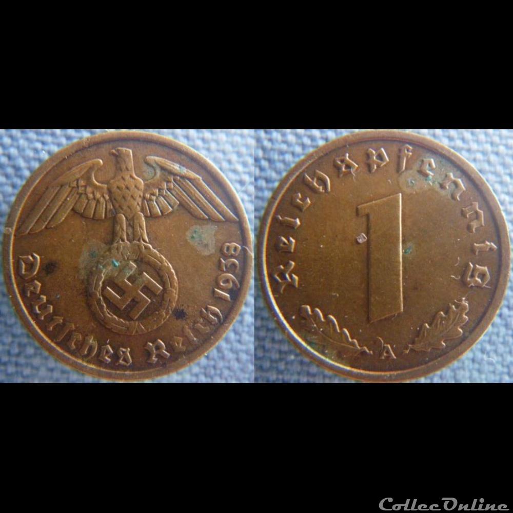 1 reichspfennig 1938 A monnaie monde allemagne 1 reichspfennig 1938 a