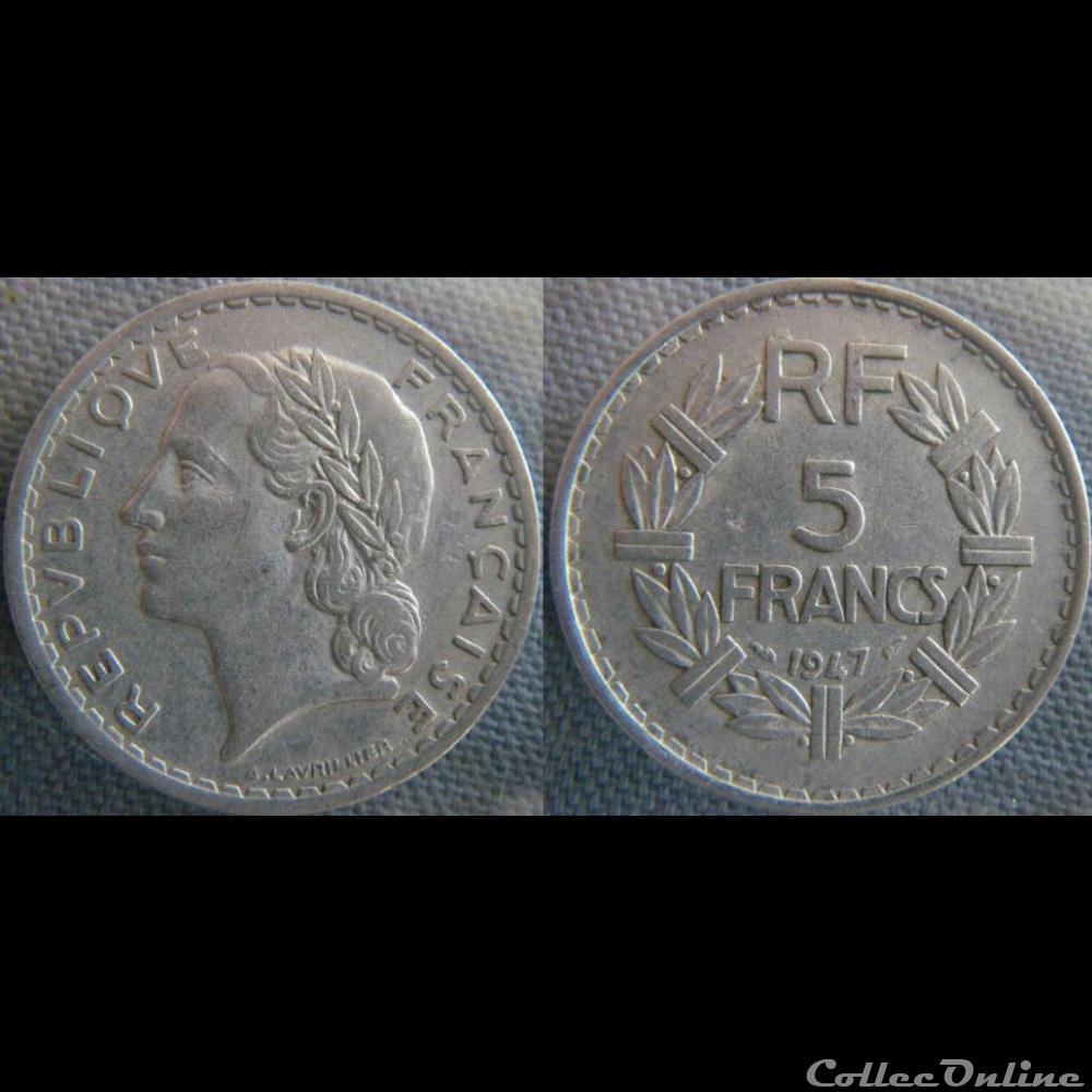 5 Francs 1947, 9 ouvert monnaie france moderne 5 francs 1947 9 ouvert
