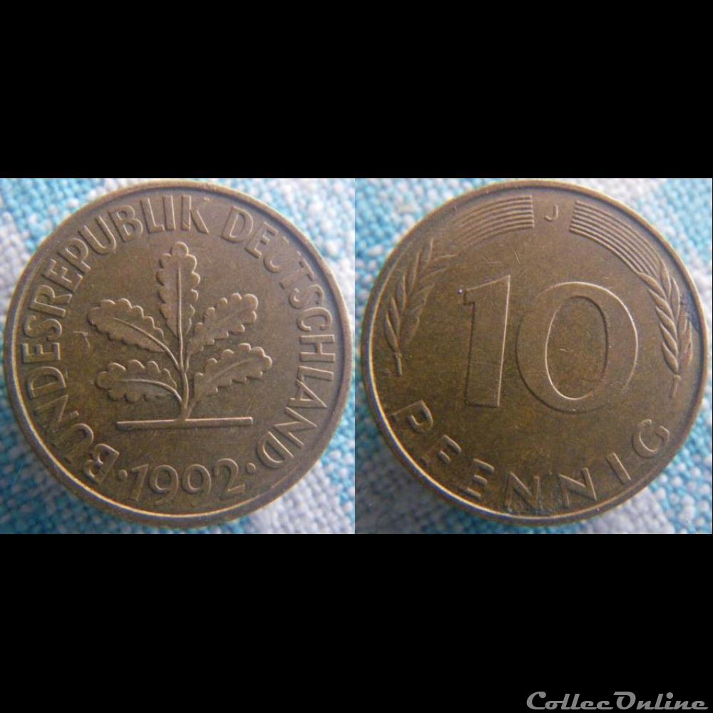 10 Pfennig 1992 J monnaie monde allemagne 10 pfennig 1992 j