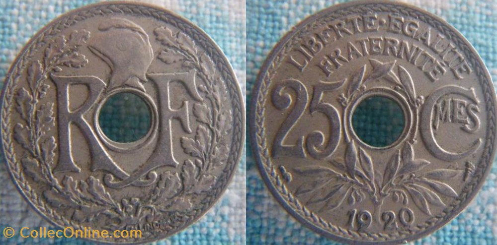 25 Centimes 1920 monnaie france a moderne 25 centimes 1920