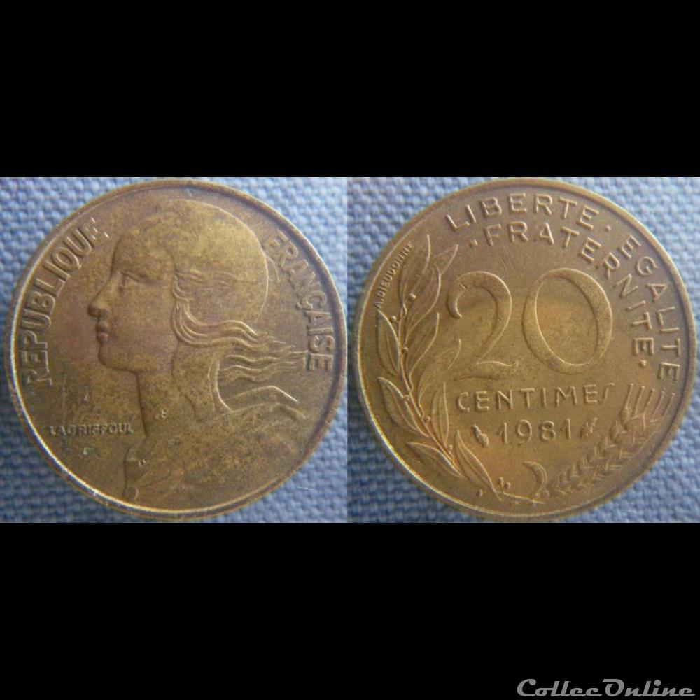 20 Centimes 1981 monnaie france moderne 20 centimes 1981