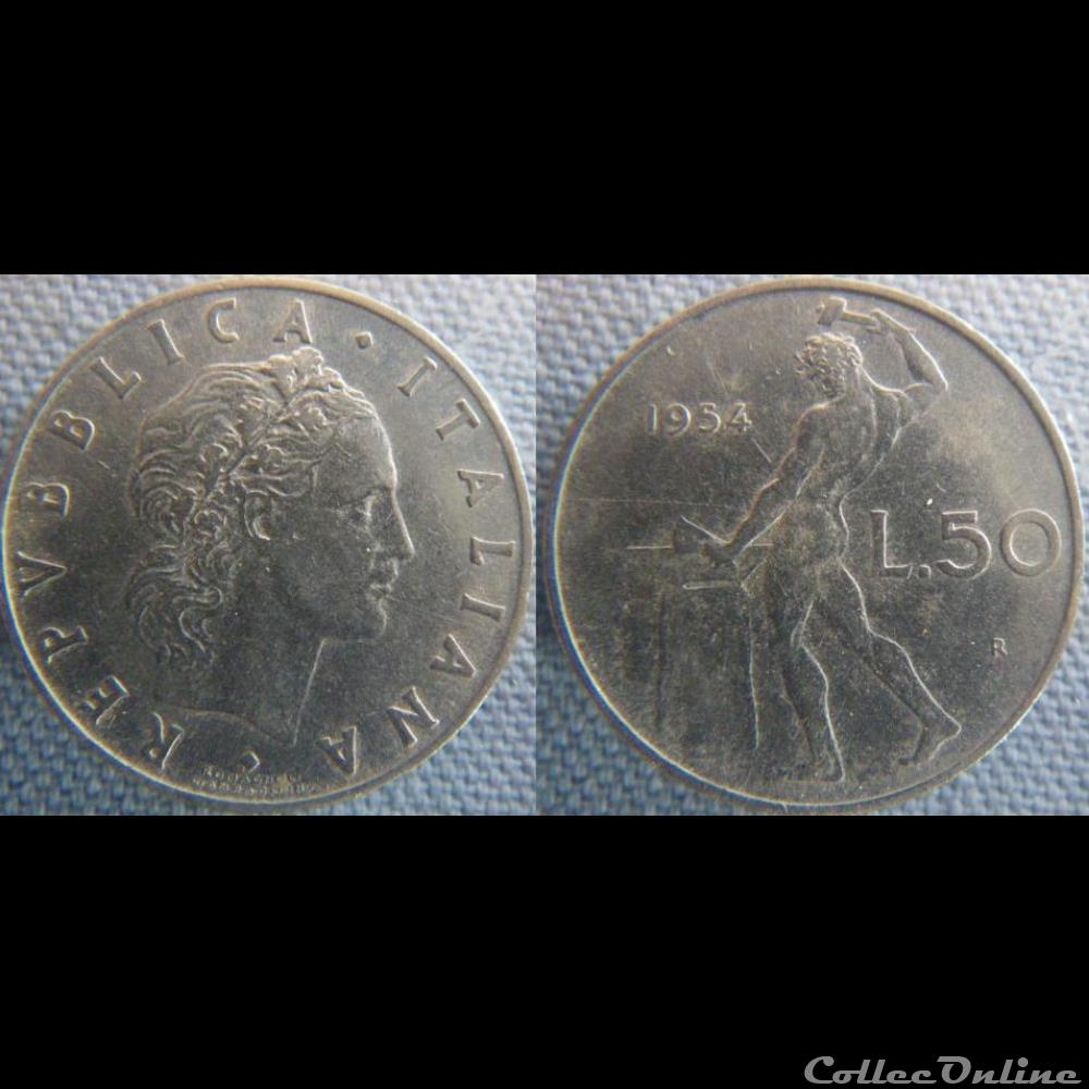 50 Lire 1954 monnaie monde italie 50 lire 1954