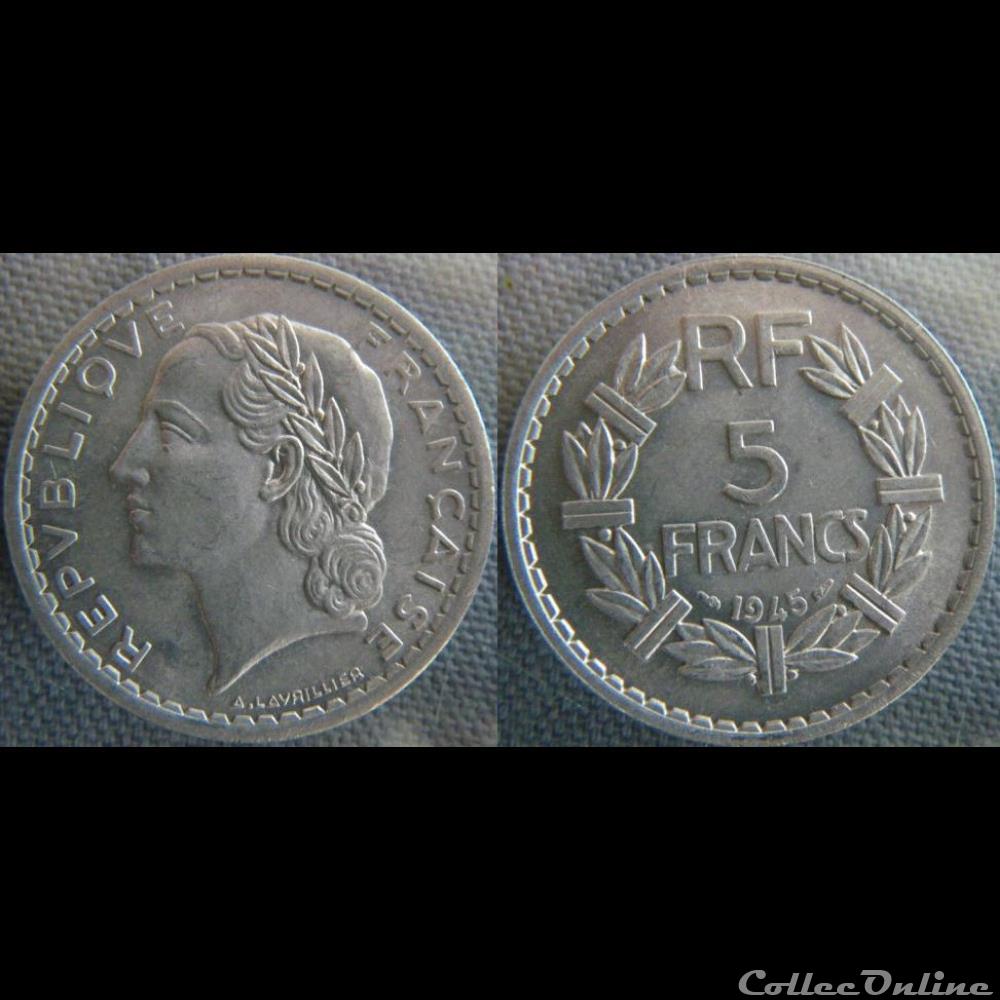 5 Francs 1945 - 9 ouvert monnaie france moderne 5 francs 1945 9 ouvert