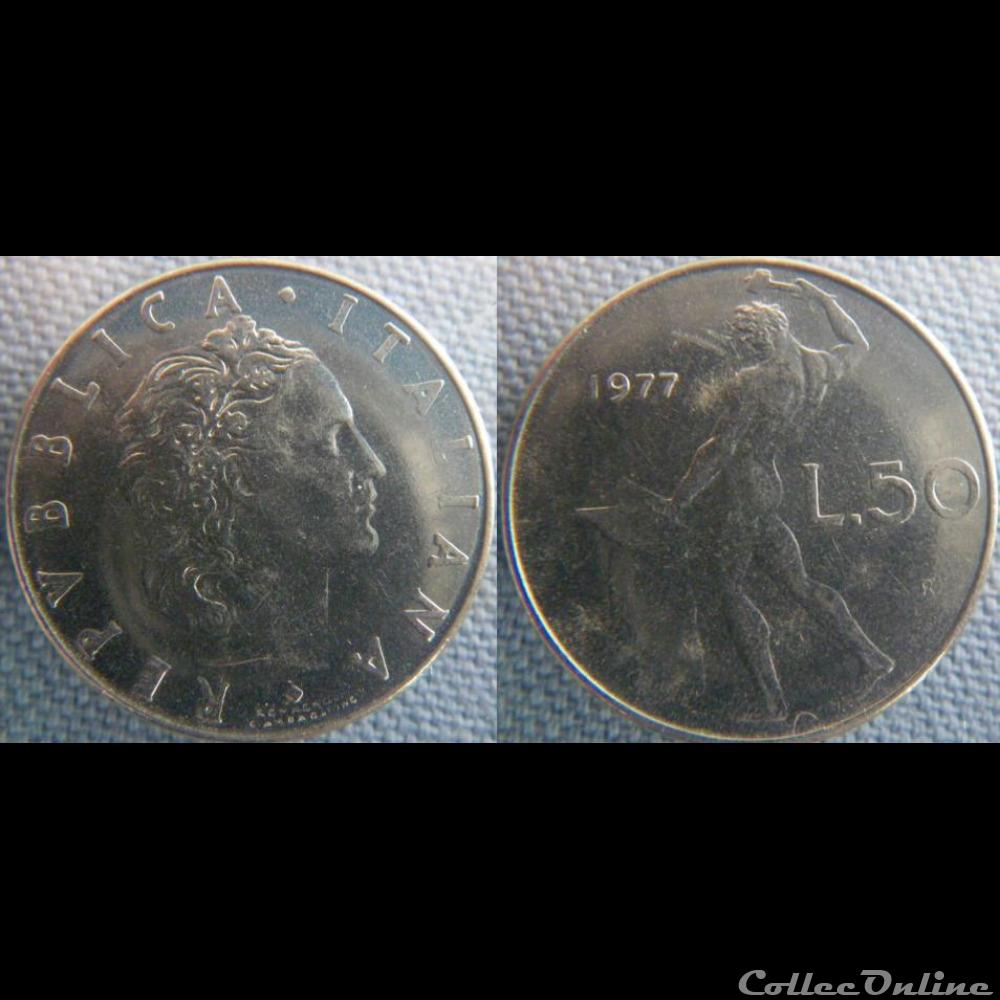 50 Lire 1977 monnaie monde italie 50 lire 1977