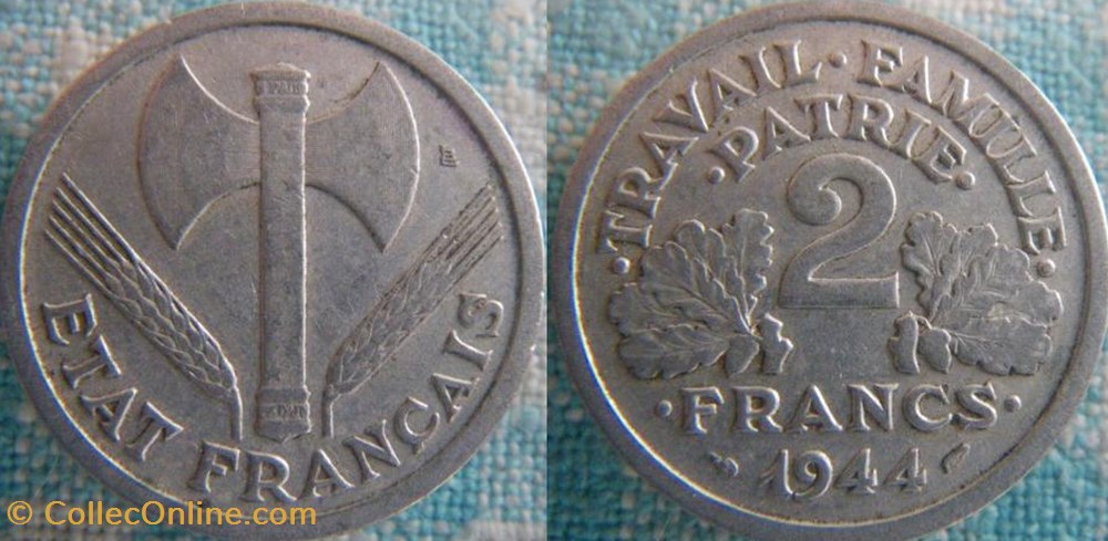 2 Francs 1944 monnaie france moderne 2 francs 1944