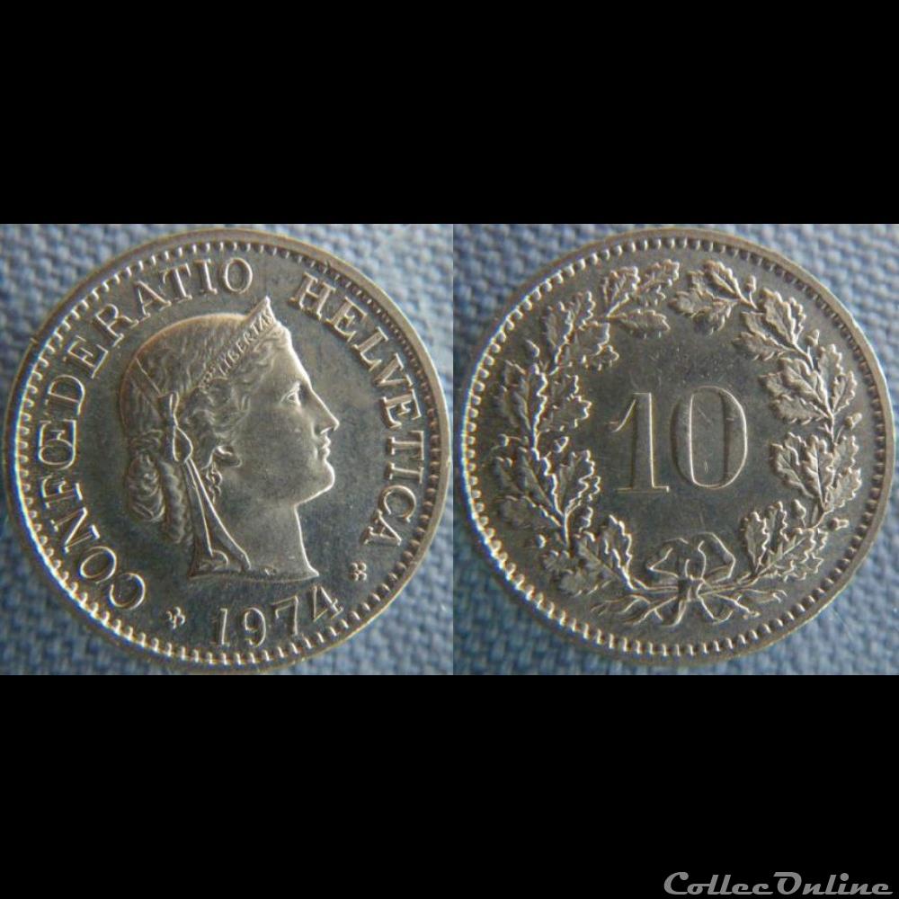 10 Rappen 1974 monnaie monde suisse 10 rappen 1974