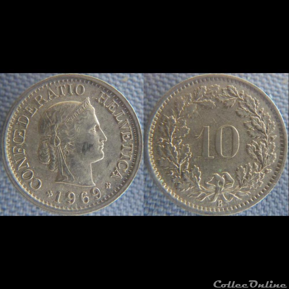 10 Rappen 1969 B monnaie monde suisse 10 rappen 1969 b
