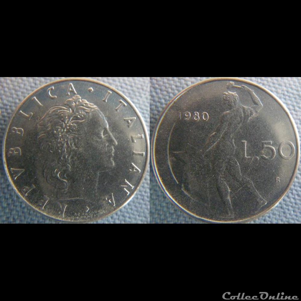 monnaie monde italie 50 lire 1980