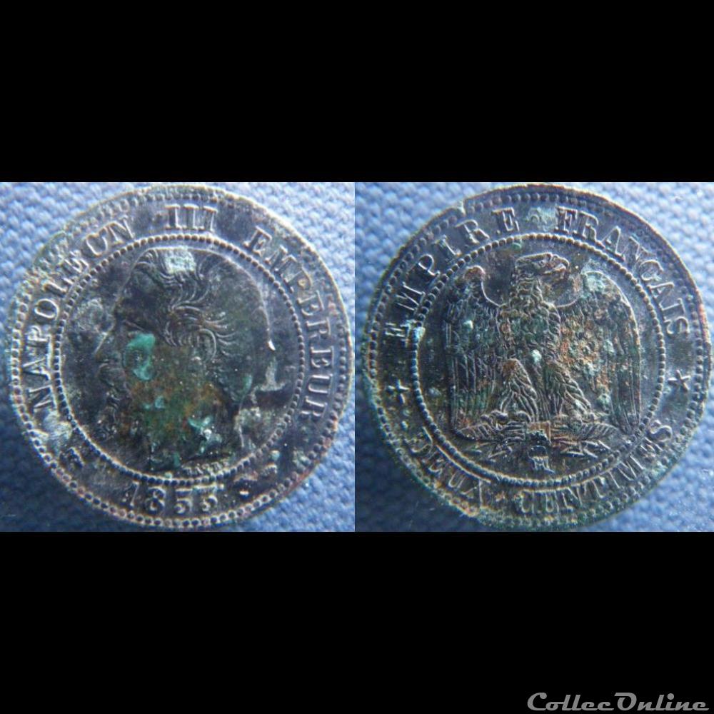 2 Centimes 1855 MA chien monnaie france moderne 2 centimes 1855 ma chien