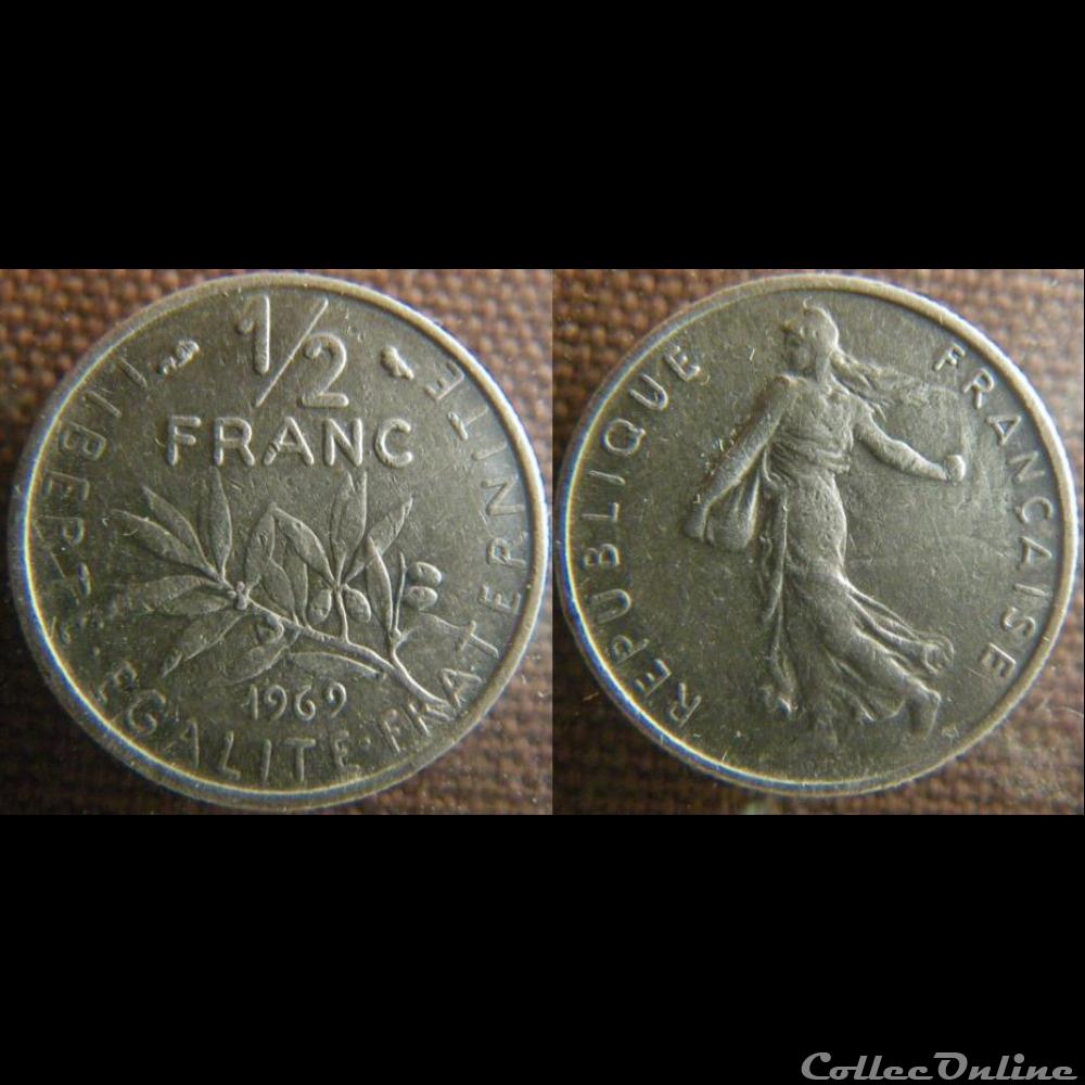 Demi Franc 1969 monnaie france moderne demi franc 1969