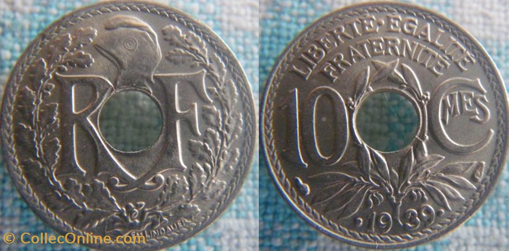 10 Centimes 1939 maillechort monnaie france moderne 10 centimes 1939 maillechort