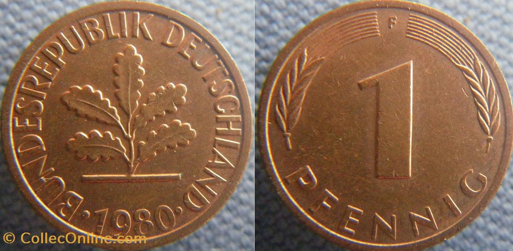 monnaies monde allemagne 1 pfennig 1980 f
