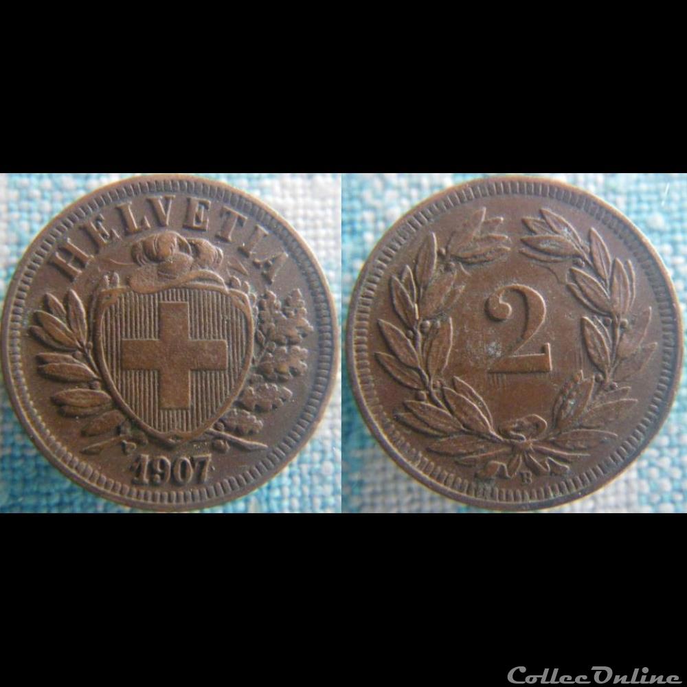 2 Rappen 1907 monnaie monde suisse 2 rappen 1907