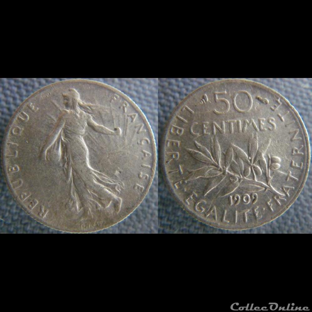 50 centimes 1909 monnaie france moderne 50 centimes 1909