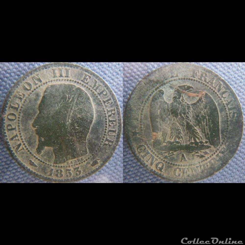 5 Centimes 1853 A monnaie france moderne 5 centimes 1853 a
