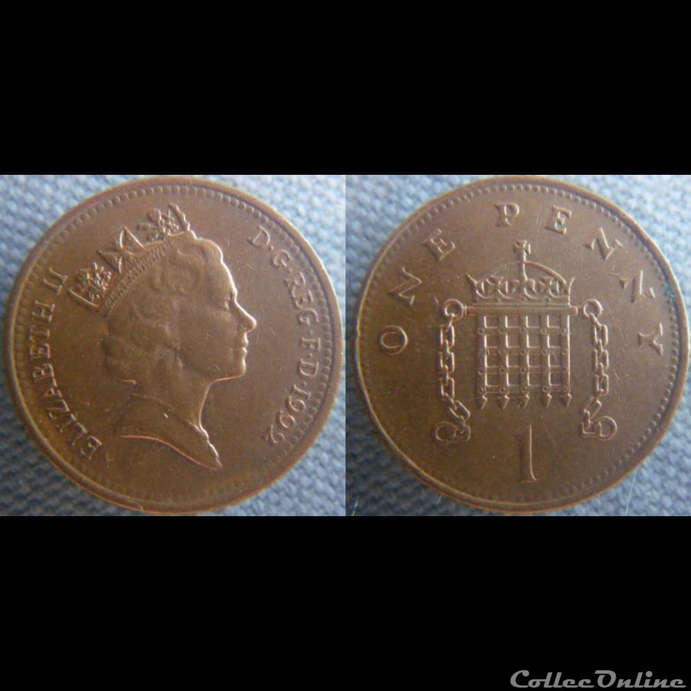 1 Penny 1992 monnaie monde royaume uni 1 penny 1992
