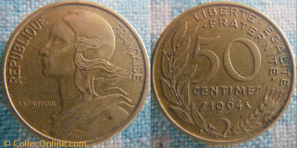 50 Centimes 1964 monnaie france a moderne 50 centimes 1964