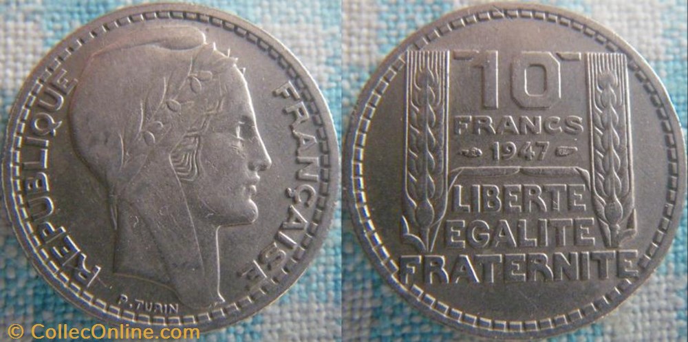 monnaie france moderne 10 francs 1947 grosse tete