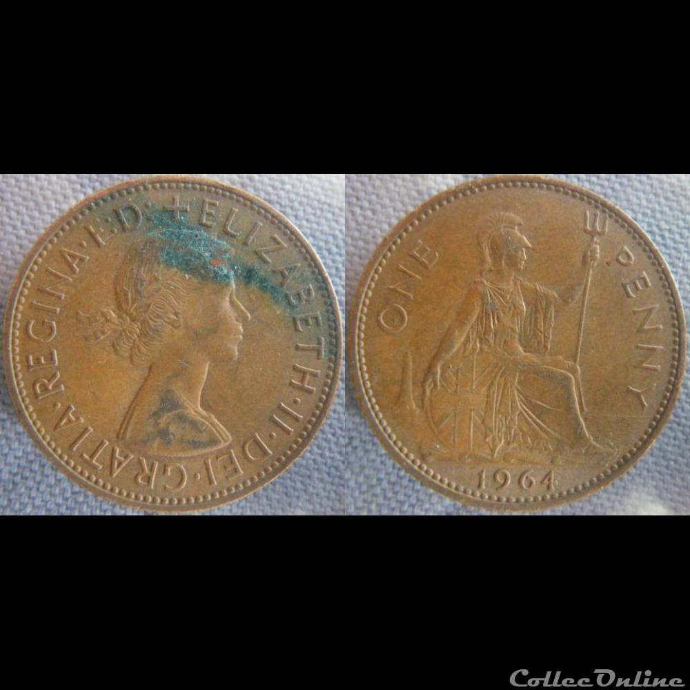 1 Penny 1964 monnaie monde royaume uni 1 penny 1964